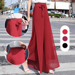 Drawstring Chiffon Wide Leg Pants