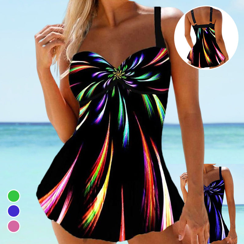 Psychedelic Print Padded  Swimdress