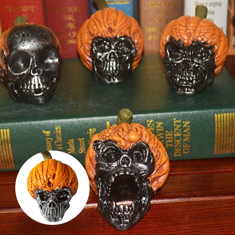 Handmade Evil Pumpkin Skull Halloween Resin Ornament