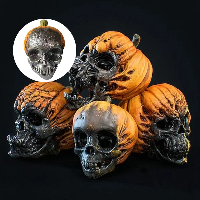 Handmade Evil Pumpkin Skull Halloween Resin Ornament