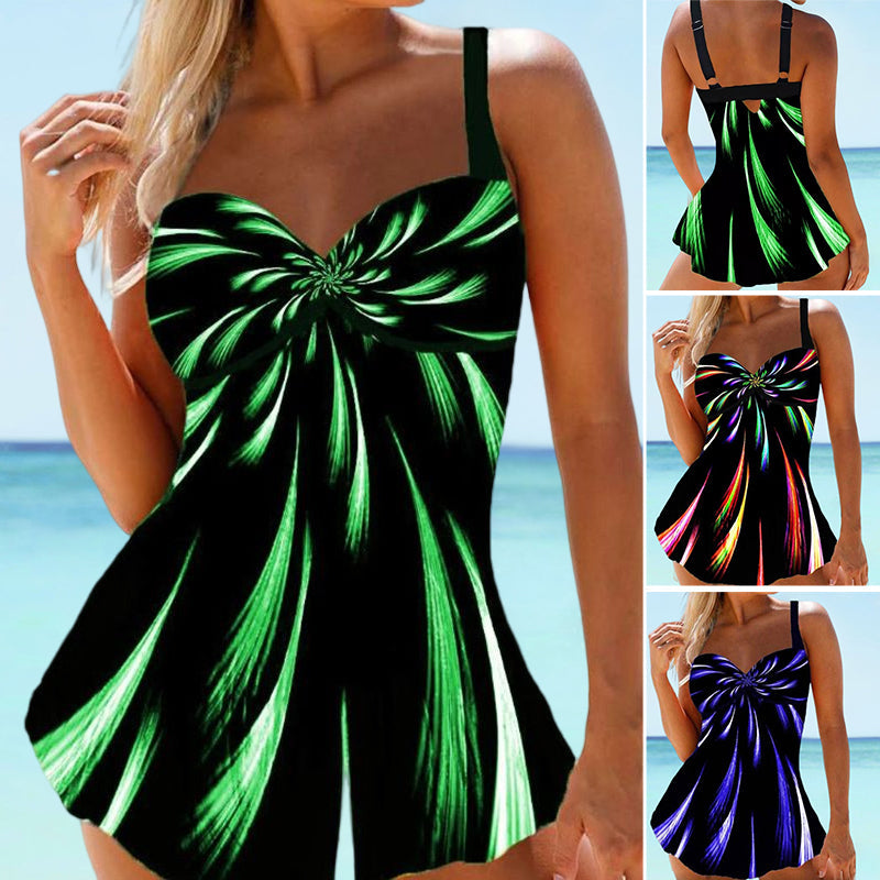 Psychedelic Print Padded  Swimdress