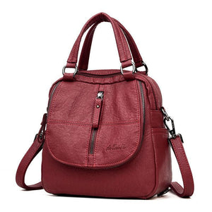 Fashion Leather Multipurpose Backpack Shoulder Handbag