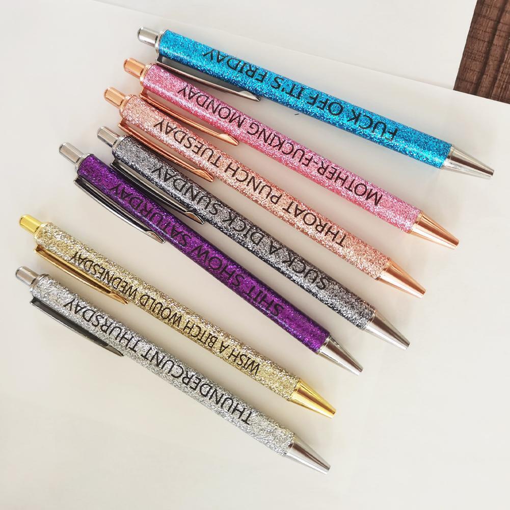 Swear Word Daily Pen Set(7cs* Funny black ink Pens )