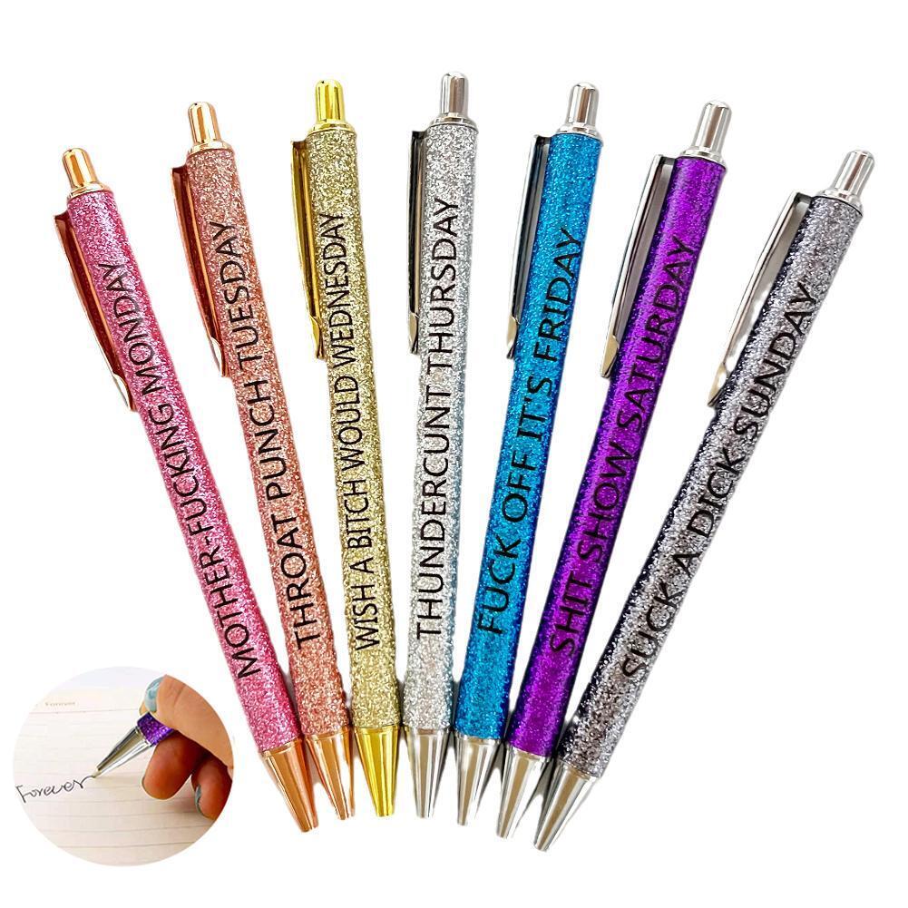 Swear Word Daily Pen Set(7cs* Funny black ink Pens )