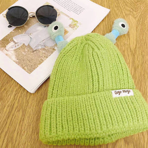 🐸Winter Parent-Child Cute Glowing Little Monster Knit Hat