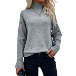 Loose Solid Color Turtleneck Sweater