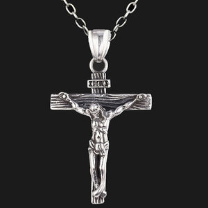 Handmade Silver Jesus Crucifix Necklace