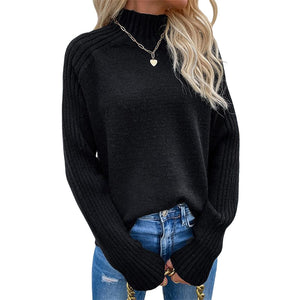 Loose Solid Color Turtleneck Sweater