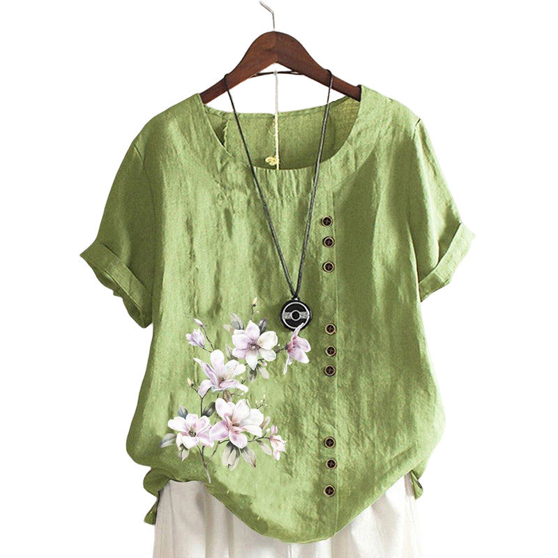 Floral Cotton Linen Shirt