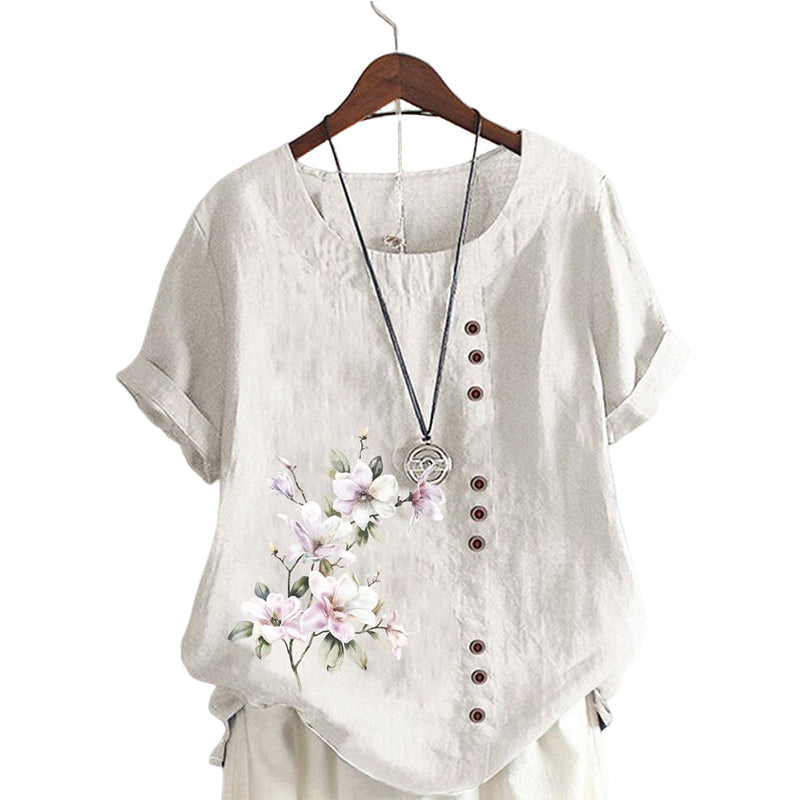 Floral Cotton Linen Shirt